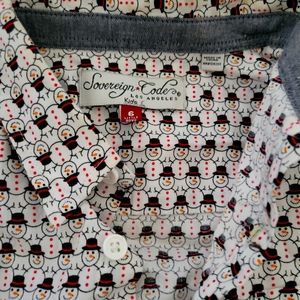 Button Up Snowman Shirt